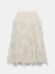 Mint Velvet Cream Polka Dot Tulle Maxi Skirt - Image 3 of 4