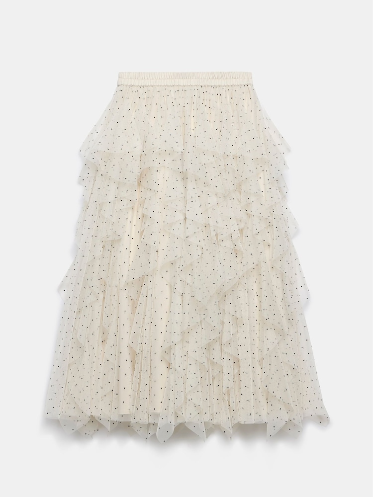 Mint Velvet Cream Polka Dot Tulle Maxi Skirt - Image 4 of 4 Mint Velvet Cream Polka Dot Tulle Maxi Skirt - Image 4 of 4
