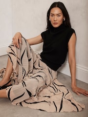 Mint Velvet Cream Print Pleated Maxi Skirt - Image 1 of 1