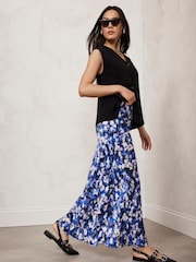 Mint Velvet Blue Abstract Print Slip Skirt - Image 1 of 4