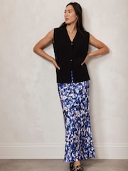 Mint Velvet Blue Abstract Print Slip Skirt - Image 2 of 4
