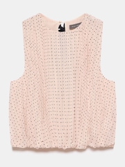 Mint Velvet Pink Pale Polka Dot Pleated Top - Image 3 of 4