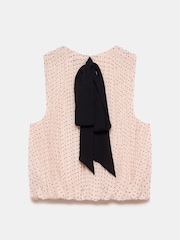 Mint Velvet Pink Pale Polka Dot Pleated Top - Image 4 of 4