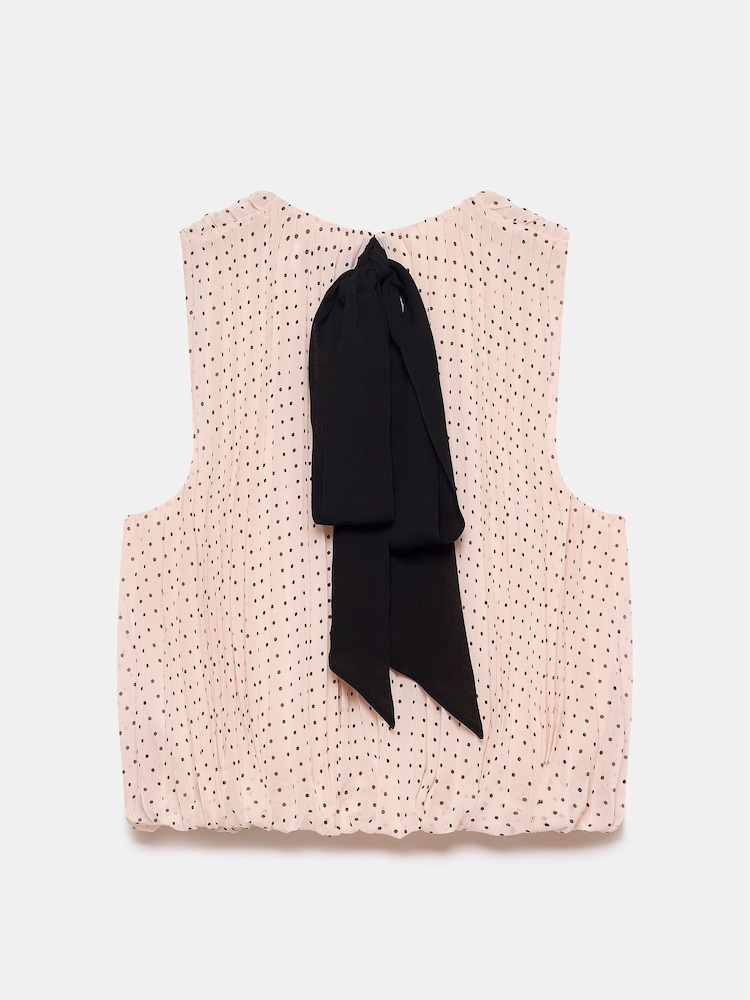 Mint Velvet Pink Pale Polka Dot Pleated Top - Image 4 of 4 Mint Velvet Pink Pale Polka Dot Pleated Top - Image 4 of 4