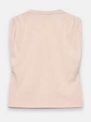Mint Velvet Pink Ruched Shoulder 100% Cotton T-Shirt - Image 4 of 4