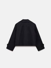 Mint Velvet Black Cropped Trench 100% Cotton Coat - Image 4 of 4