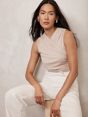 Mint Velvet Pink Draped Front Top - Image 1 of 4