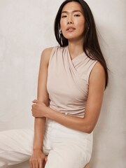 Mint Velvet Pink Draped Front Top - Image 2 of 4