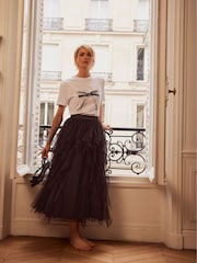 Mint Velvet Black Tulle Maxi Skirt - Image 1 of 4