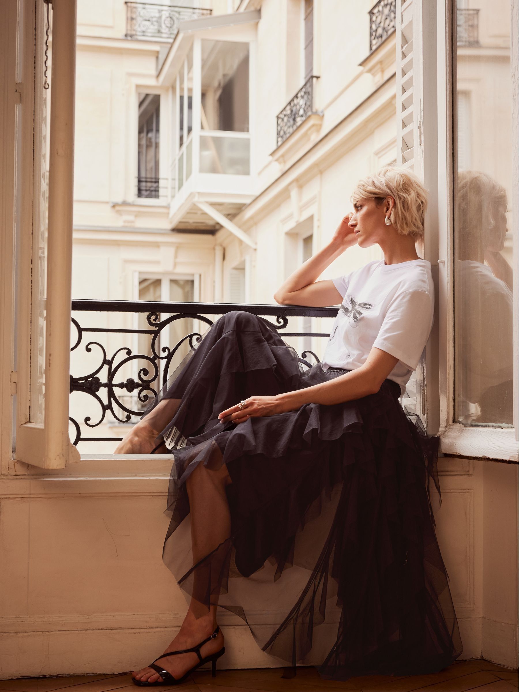 Buy Mint Velvet Black Tulle Maxi Skirt from Next Luxembourg