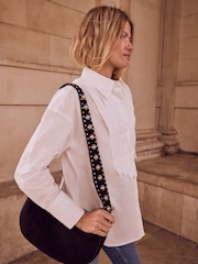 Mint Velvet White Bib Detail 100% Cotton Shirt - Image 2 of 4