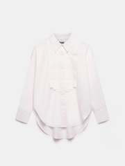 Mint Velvet White Bib Detail 100% Cotton Shirt - Image 3 of 4
