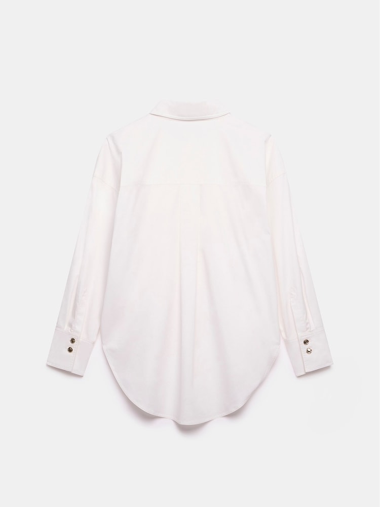 Mint Velvet White Bib Detail 100% Cotton Shirt - Image 4 of 4