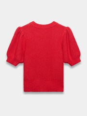 Mint Velvet Red Knit Bow Top - Image 4 of 4