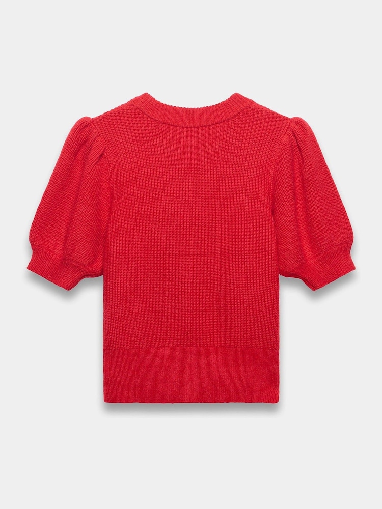 Mint Velvet Red Knit Bow Top - Image 4 of 4 Mint Velvet Red Knit Bow Top - Image 4 of 4