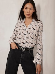 Mint Velvet Pink Horse Print Shirt - Image 1 of 7