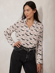 Mint Velvet Pink Horse Print Shirt - Image 4 of 7