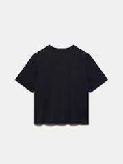 Mint Velvet Black Metallic Lips 100% Cotton Crew Neck T-Shirt - Image 4 of 4