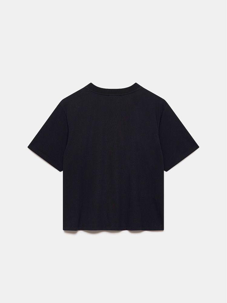 Mint Velvet Black Metallic Lips 100% Cotton Crew Neck T-Shirt - Image 4 of 4