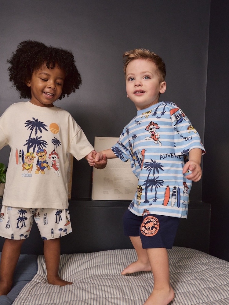 Blau Creme - Lizenzierte, kurze Paw Patrol Pyjamas aus 100 % Baumwolle im 2er-Pack (9 Monate bis 8 Jahre) - Bild 1 von 9 Blau Creme - Lizenzierte, kurze Paw Patrol Pyjamas aus 100 % Baumwolle im 2er-Pack (9 Monate bis 8 Jahre) - Bild 1 von 9