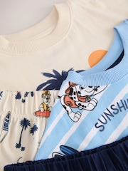 Blau Creme - Lizenzierte, kurze Paw Patrol Pyjamas aus 100 % Baumwolle im 2er-Pack (9 Monate bis 8 Jahre) - Bild 8 von 9