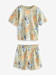 Blue/Green License Bluey 3 Pack 100% Cotton Short Pyjamas (12mths-8yrs) - Image 9 of 12