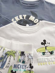 Green/Ecru Mickey Mouse Surf Club License 100% Cotton Short Pyjamas 2 Pack (9mths-9yrs) - Image 5 of 6