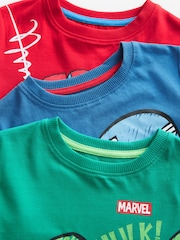 Multi Bright Mini Marvel License 100% Cotton Short Pyjamas 3 Pack (12mths-11yrs) - Image 10 of 11