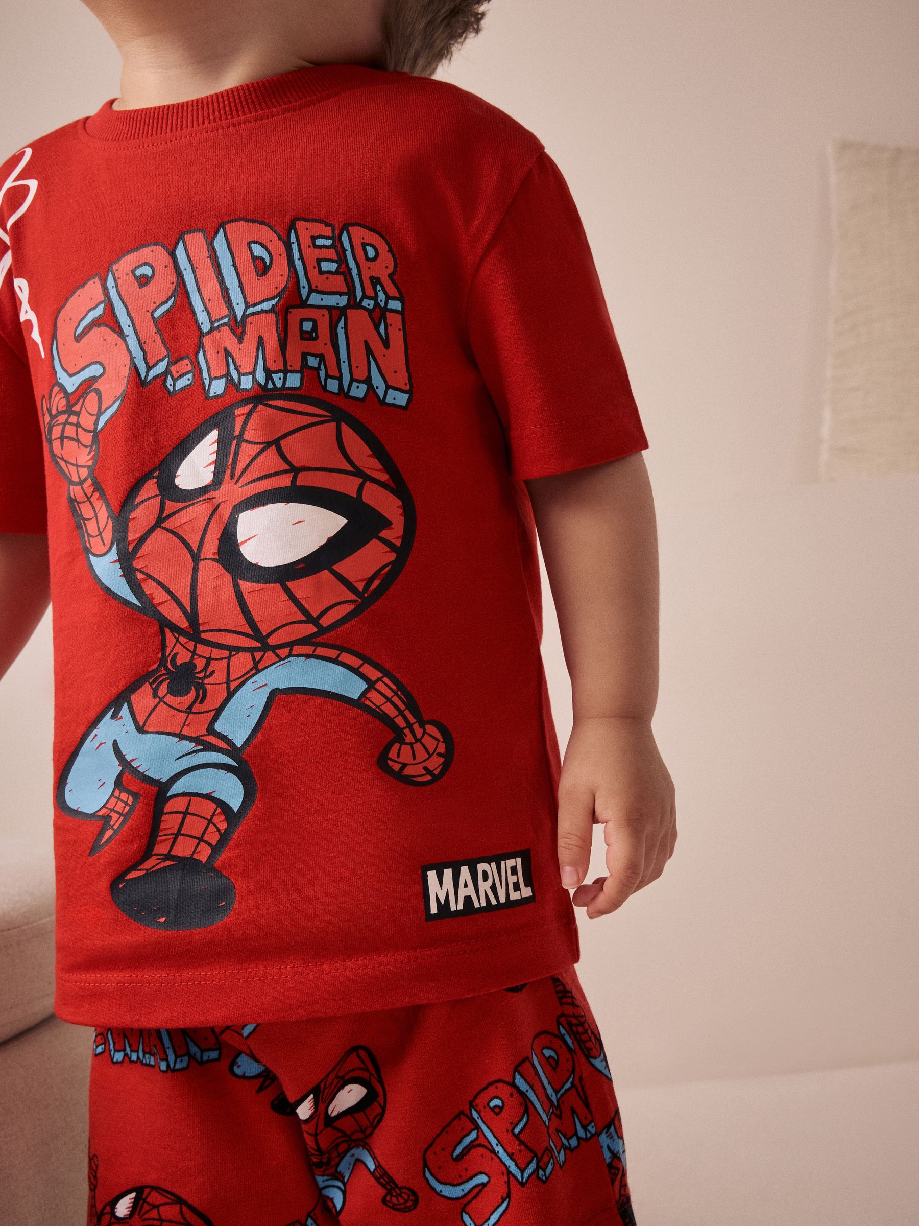 Buy Multi Bright Mini Marvel 100% Cotton Short Pyjamas 3 Pack (12mths ...