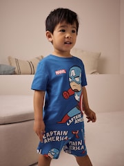 Multi Bright Mini Marvel License 100% Cotton Short Pyjamas 3 Pack (12mths-11yrs) - Image 4 of 11