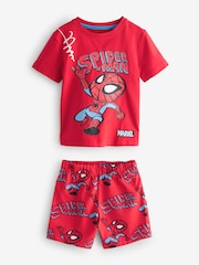 Multi Bright Mini Marvel License 100% Cotton Short Pyjamas 3 Pack (12mths-11yrs) - Image 6 of 11
