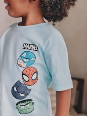 Ecru/Aqua License Marvel Short Pyjamas 2 Pack (12mths-11yrs) - Image 5 of 5