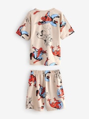 Navy/Camel Spiderman License Short Pyjamas 2 Pack (12mths-10yrs) - Image 3 of 6