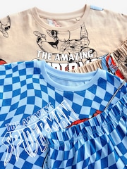 Navy/Camel Spiderman License Short Pyjamas 2 Pack (12mths-10yrs) - Image 5 of 6