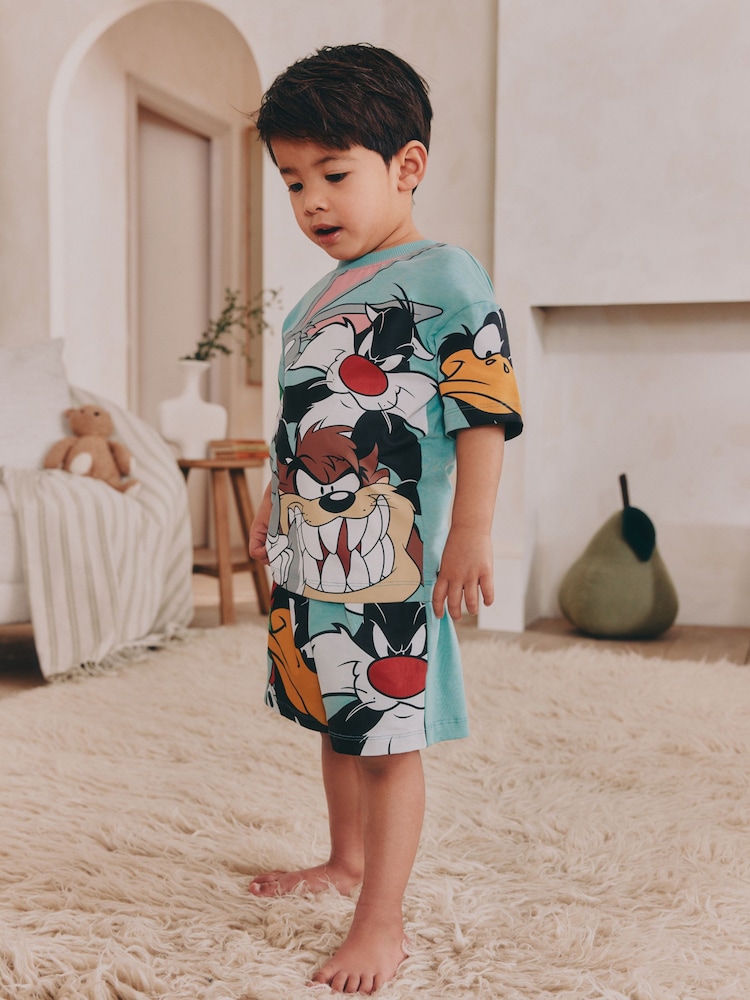 Blue/Orange Looney Tunes Single License 100% Cotton Short Pyjamas (9mths-9yrs) - Image 1 of 10