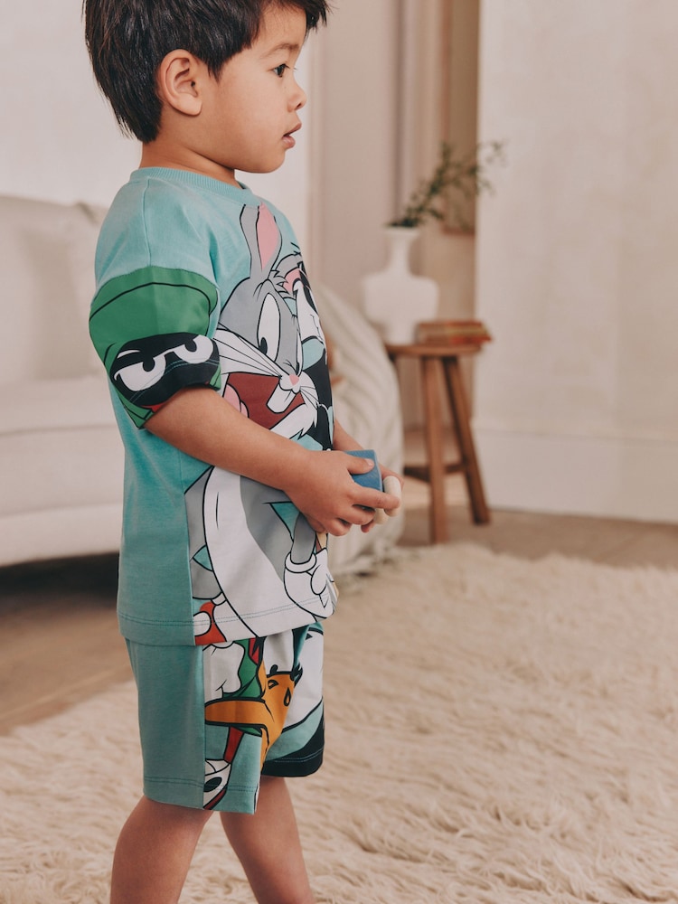 Blue/Orange Looney Tunes Single License 100% Cotton Short Pyjamas (9mths-9yrs) - Image 2 of 10