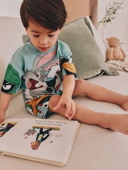 Blue/Orange Looney Tunes Single License 100% Cotton Short Pyjamas (9mths-9yrs) - Image 5 of 10