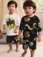 Black/Ecru Batman License Short Pyjamas 2 Pack (12mths-10yrs) - Image 1 of 11