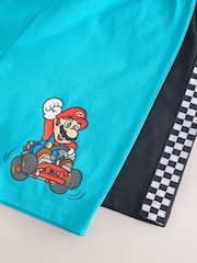 Blue/Red Mario Kart - 2 Pack License Short 100% Cotton Pyjamas (3-16yrs) - Image 11 de 11