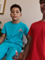Blue/Red Mario Kart - 2 Pack License Short 100% Cotton Pyjamas (3-16yrs) - Image 2 de 11
