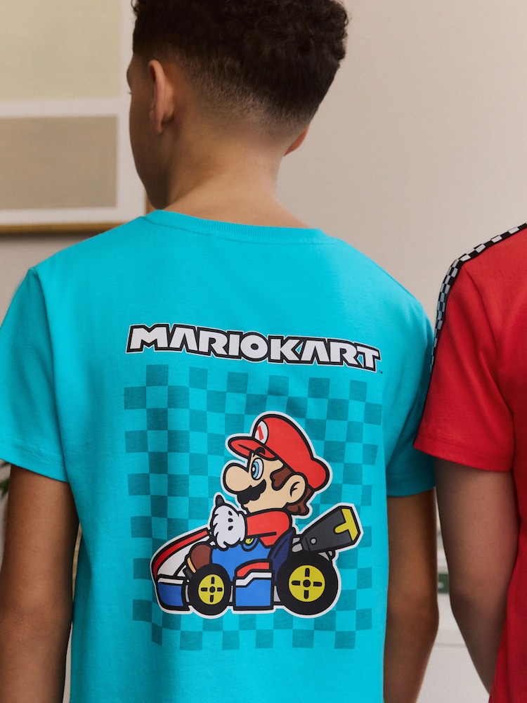 Blue/Red Mario Kart - 2 Pack License Short 100% Cotton Pyjamas (3-16yrs) - Image 3 of 11
