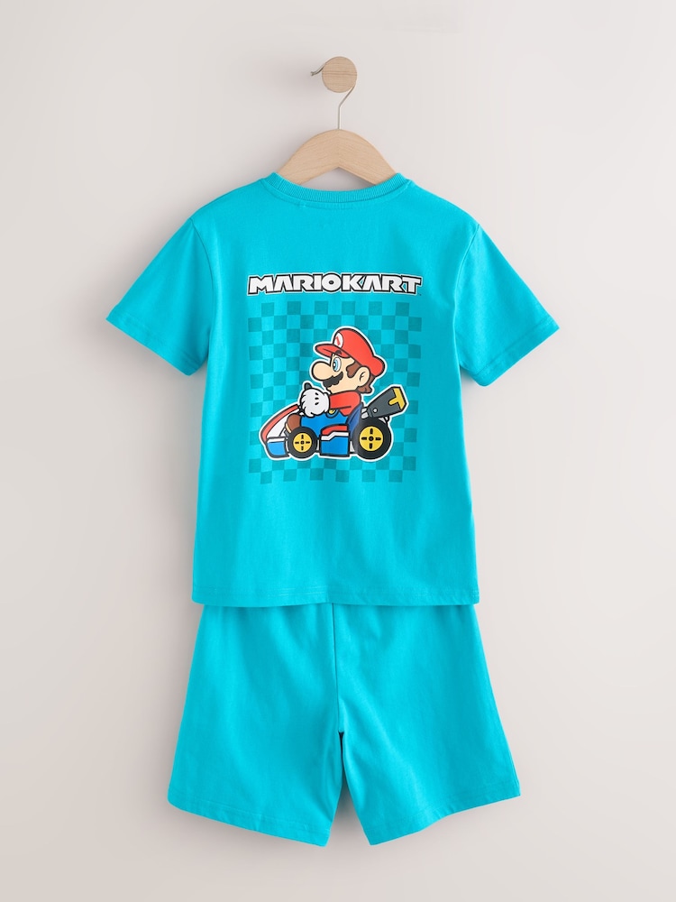 Blue/Red Mario Kart - 2 Pack License Short 100% Cotton Pyjamas (3-16yrs) - Image 7 of 11