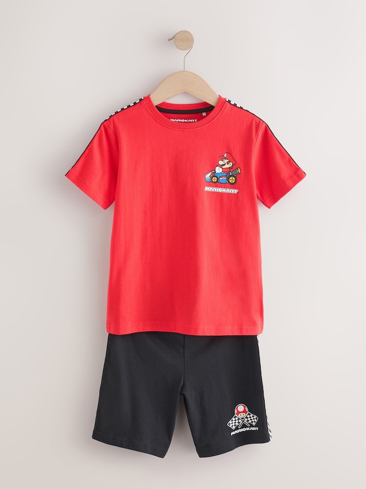 Blue/Red Mario Kart - 2 Pack License Short 100% Cotton Pyjamas (3-16yrs) - Image 8 of 11