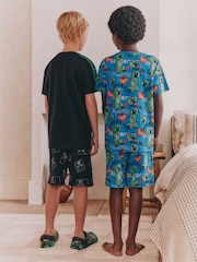 Green/Black License Minecraft Short Pyjamas 2 Pack (5-14yrs) - Image 2 of 3