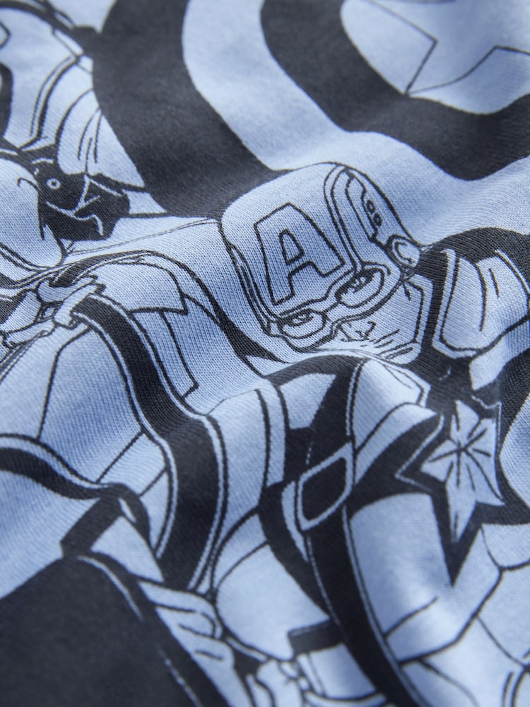 Black/Grey License Captain America Short Pyjamas 2 Pack (3-14yrs) - Image 10 of 10