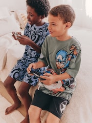 Black/Grey License Captain America Short Pyjamas 2 Pack (3-14yrs) - Image 3 of 10