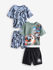 Black/Grey License Captain America Short Pyjamas 2 Pack (3-14yrs) - Image 5 of 10