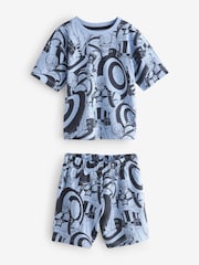 Black/Grey License Captain America Short Pyjamas 2 Pack (3-14yrs) - Image 7 of 10