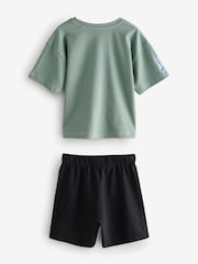 Black/Grey License Captain America Short Pyjamas 2 Pack (3-14yrs) - Image 8 of 10