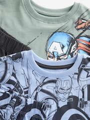 Black/Grey License Captain America Short Pyjamas 2 Pack (3-14yrs) - Image 9 of 10